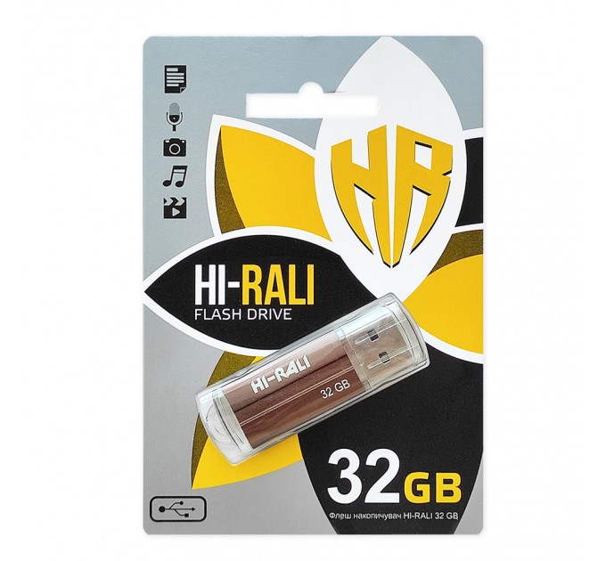 Hi-Rali Флеш-накопичувач USB 32GB Hi-Rali Corsair Series Bronze (HI-32GBCORBR)