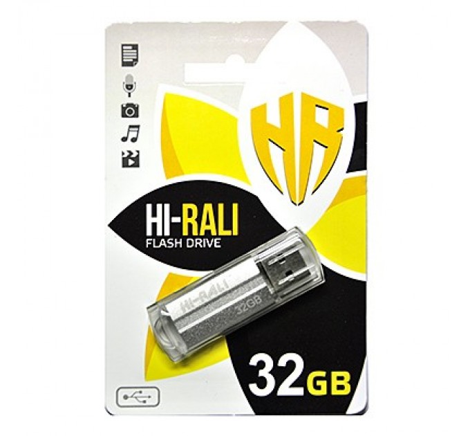 Hi-Rali Флеш-накопичувач USB 32GB Hi-Rali Corsair Series Silver (HI-32GBCORSL)