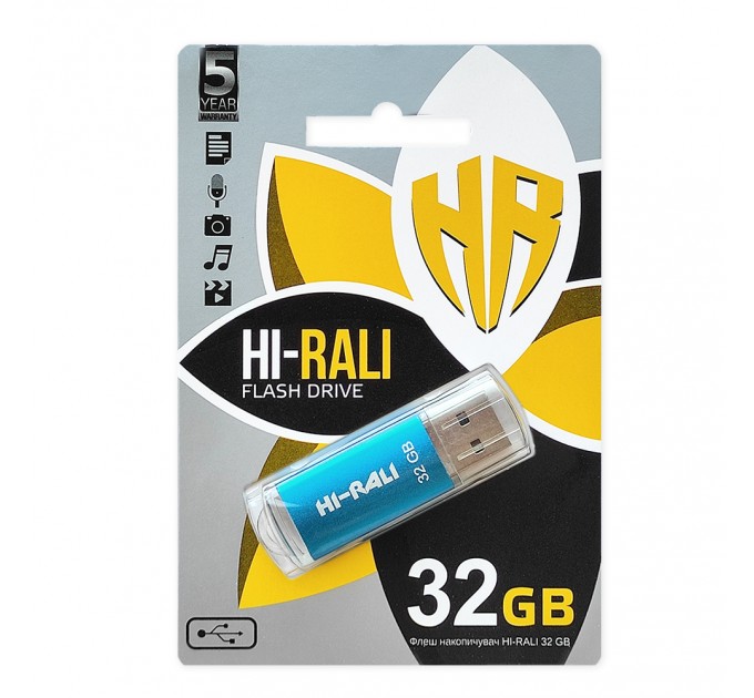 Hi-Rali Флеш-накопичувач USB 32GB Hi-Rali Rocket Series Blue (HI-32GBVCBL)