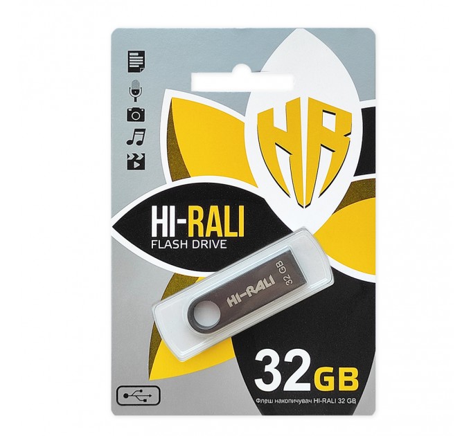 Hi-Rali Флеш-накопичувач USB 32GB Hi-Rali Shuttle Series Black (HI-32GBSHBK)