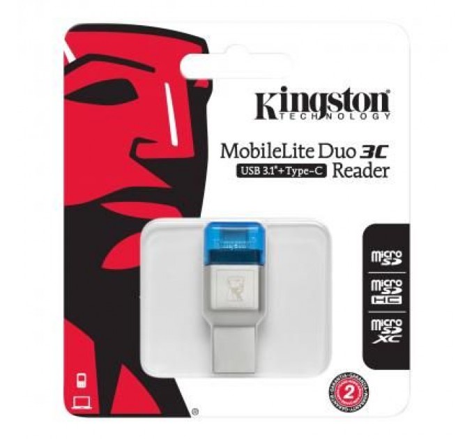 Kingston Зчитувач флеш-карт Kingston USB 3.1/Type C MobileLite Duo 3C (FCR-ML3C)