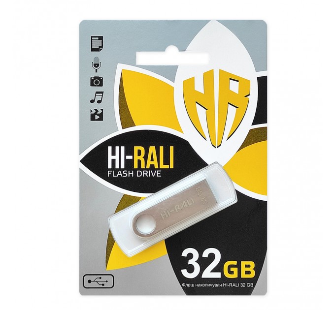 Hi-Rali Флеш-накопичувач USB 32GB Hi-Rali Shuttle Series Silver (HI-32GBSHSL)