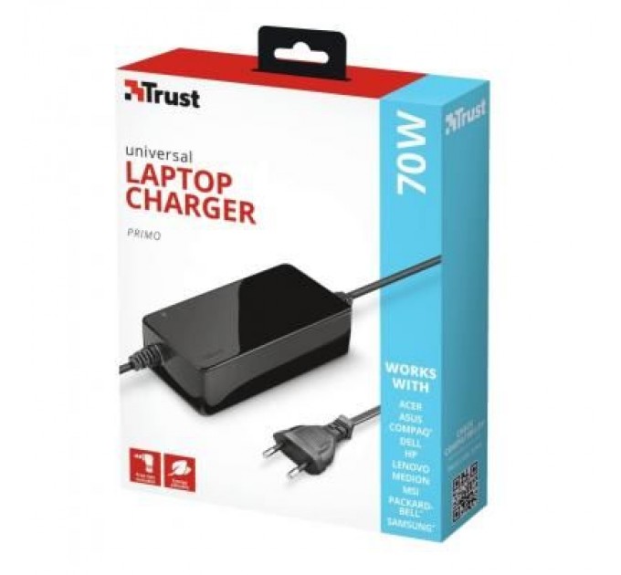 Trust Блок живлення до ноутбуку Trust Primo 70W-19V Universal Laptop Charger (22141)