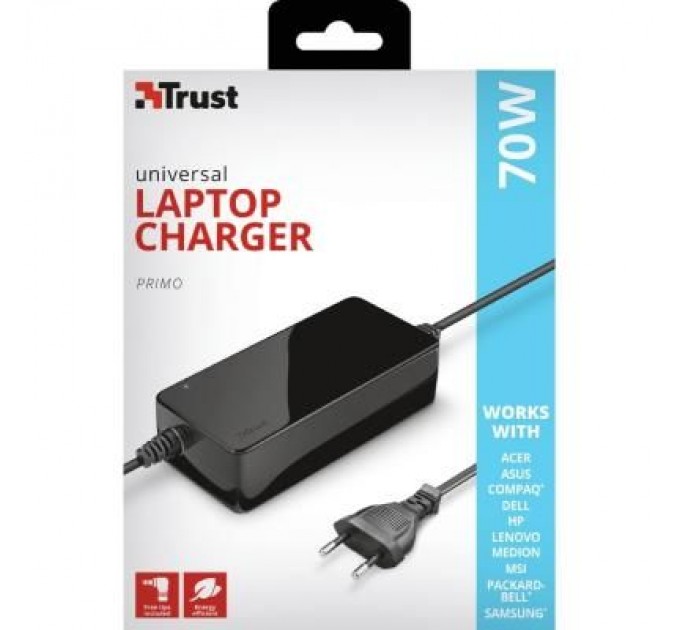 Trust Блок живлення до ноутбуку Trust Primo 70W-19V Universal Laptop Charger (22141)