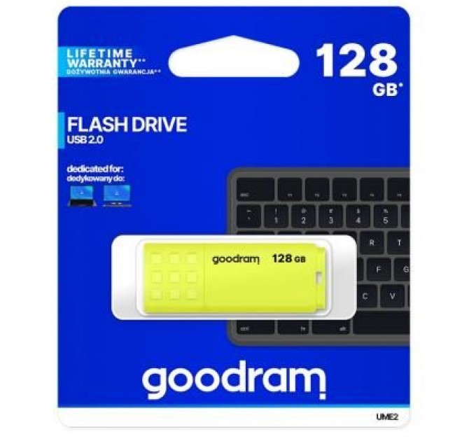 Goodram USB флеш накопичувач Goodram 128GB UME2 Yellow USB 2.0 (UME2-1280Y0R11)