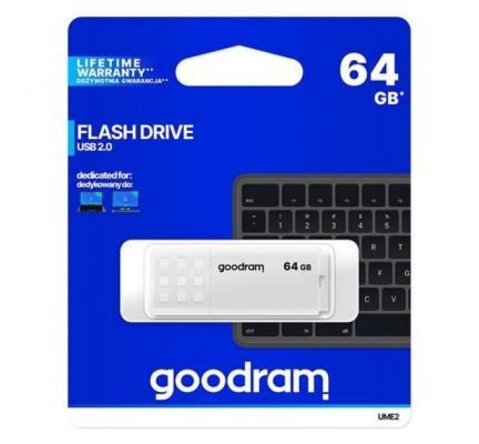 Goodram USB флеш накопичувач Goodram 64GB UME2 White USB 2.0 (UME2-0640W0R11)