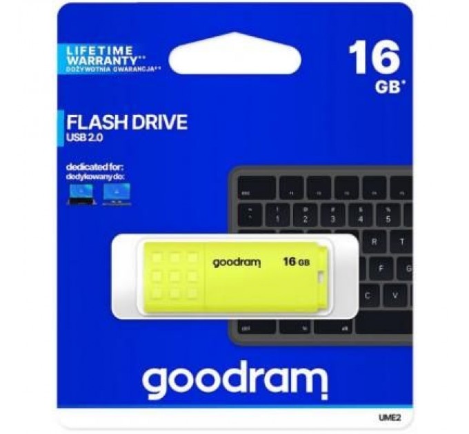 Goodram USB флеш накопичувач Goodram 16GB UME2 Yellow USB 2.0 (UME2-0160Y0R11)