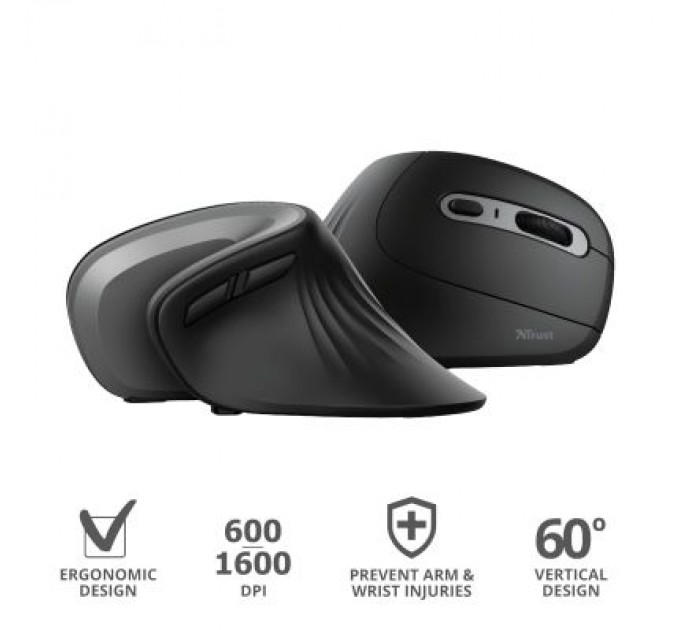 Trust Мишка Trust Verro Ergonomic Wireless Black (23507)
