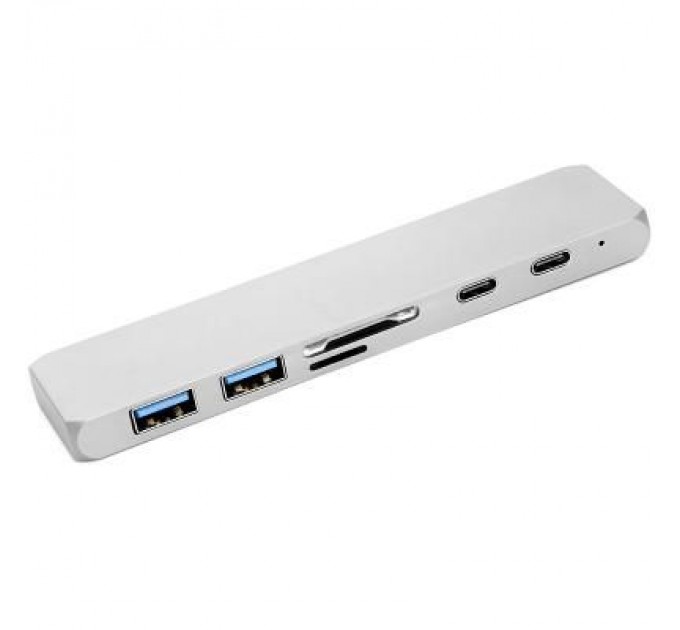 PowerPlant Концентратор PowerPlant Type-C - HDMI 4K, USB 3.0, USB Type-C, SD, microSD (CA911684)