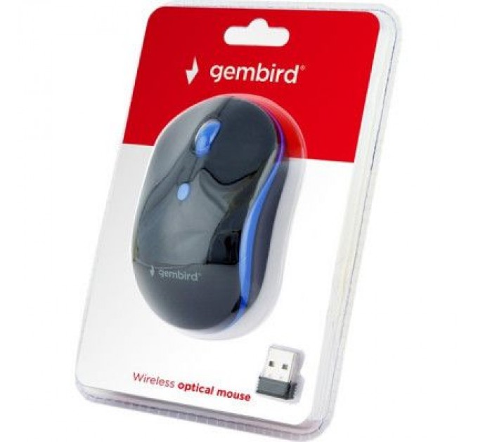 Gembird Мишка Gembird MUSW-4B-03-B Black+Blue (MUSW-4B-03-B)