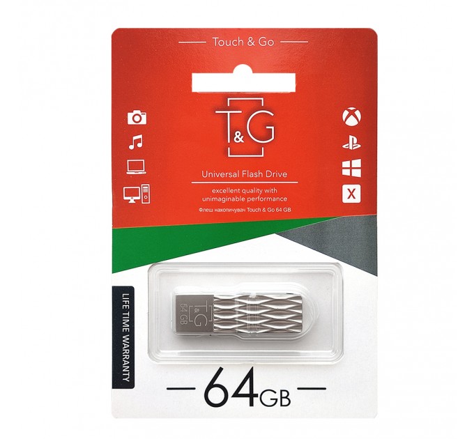 T&G Флеш-накопичувач USB 64GB T&G 103 Metal Series Silver (TG103-64G)