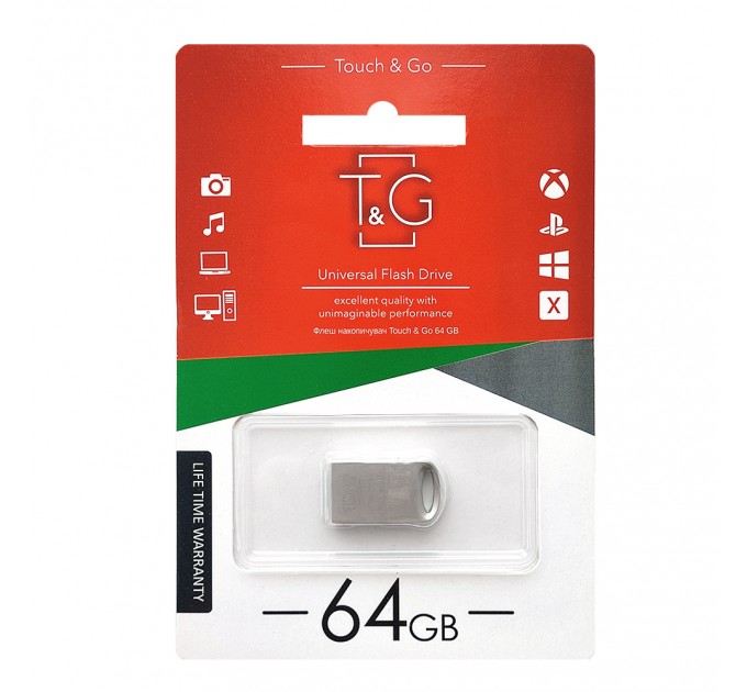 T&G Флеш-накопичувач USB 64GB T&G 105 Metal Series Silver (TG105-64G)
