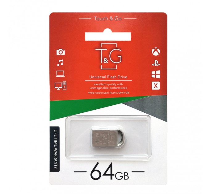 T&G Флеш-накопитель USB 64GB T&G 107 Metal Series Silver (TG107-64G)