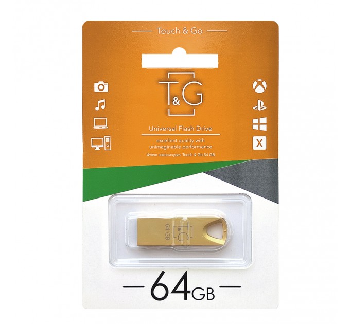T&G Флеш-накопитель USB 64GB T&G 117 Metal Series Gold (TG117GD-64G)