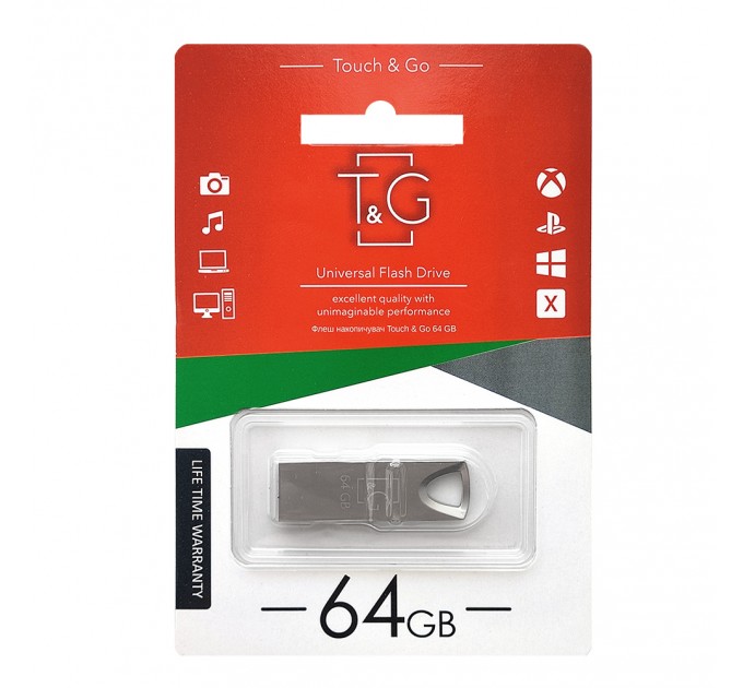 T&G Флеш-накопичувач USB 64GB T&G 117 Metal Series Silver (TG117SL-64G)