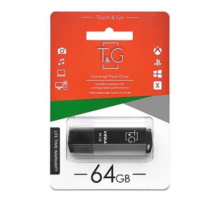 T&G Флеш-накопитель USB 64GB T&G 121 Vega Series Black (TG121-64GBBK)