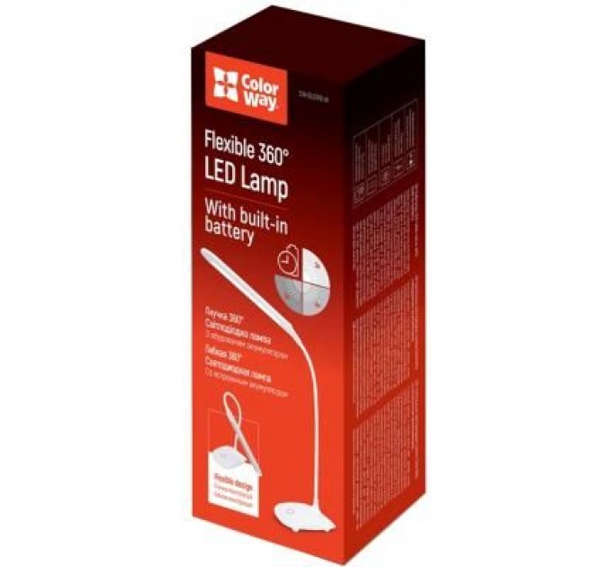 ColorWay Настільна лампа ColorWay LED Flexible 360 with built-in accumulator 1200mAh (CW-DL07FB-W)