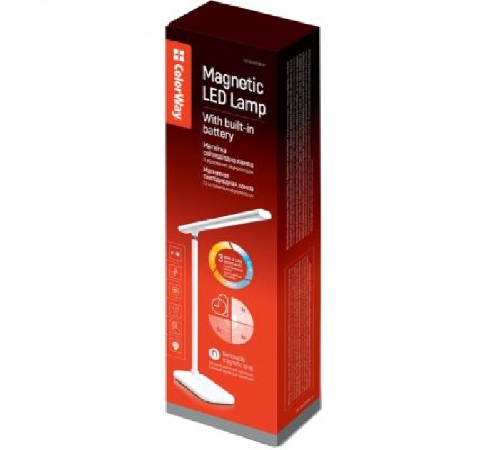 ColorWay Настільна лампа ColorWay LED Portable Magnet with built-in accumulator 500mAh (CW-DL03PMB-W)