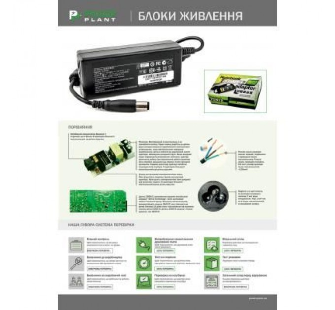 PowerPlant Блок живлення до ноутбуку PowerPlant HP 220V, 19V 180W 9.5A (7.4*5.0) (HP180F7450)