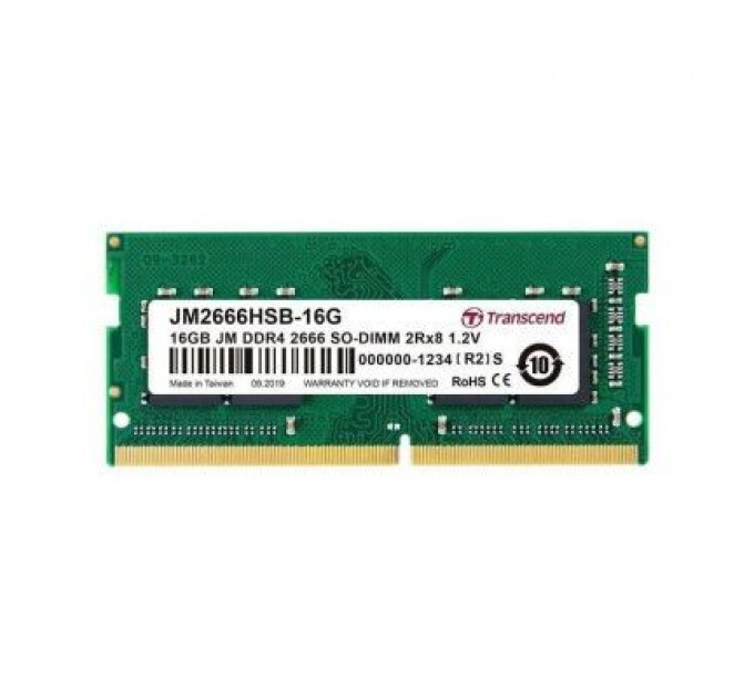 Transcend Модуль пам'яті для ноутбука SoDIMM DDR4 16GB 2666 MHz Transcend (JM2666HSE-16G)