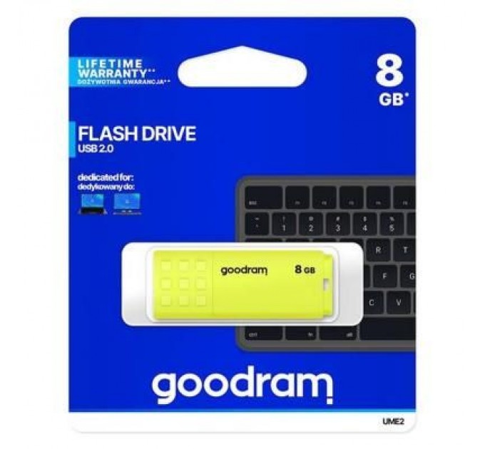Goodram USB флеш накопичувач Goodram 8GB UME2 Yellow USB 2.0 (UME2-0080Y0R11)