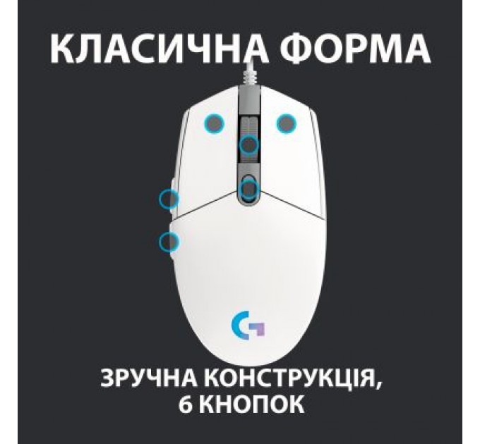 Logitech Мишка Logitech G102 Lightsync White (910-005824)