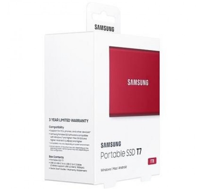 Samsung Накопичувач SSD USB 3.2 1TB T7 Samsung (MU-PC1T0R/WW)