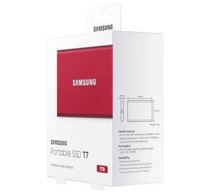 Samsung Накопичувач SSD USB 3.2 1TB T7 Samsung (MU-PC1T0R/WW)