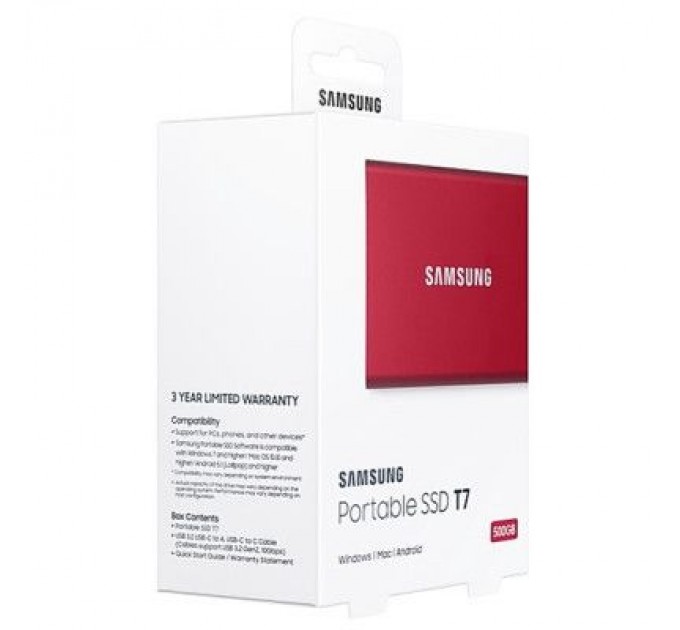 Samsung Накопичувач SSD USB 3.2 500GB T7 Samsung (MU-PC500R/WW)