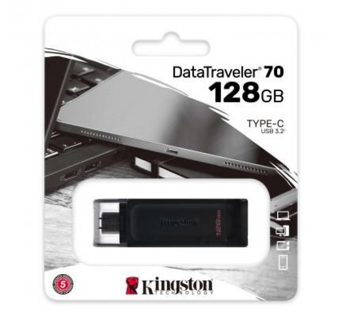 Kingston USB флеш накопичувач Kingston 128GB DataTraveler 70 USB 3.2 / Type-C (DT70/128GB)