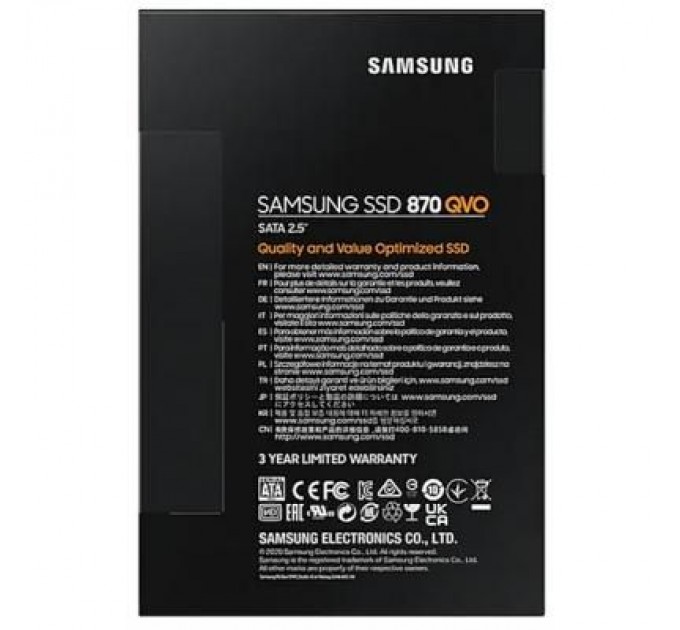 Samsung Накопичувач SSD 2.5" 1TB 870 QVO Samsung (MZ-77Q1T0BW)
