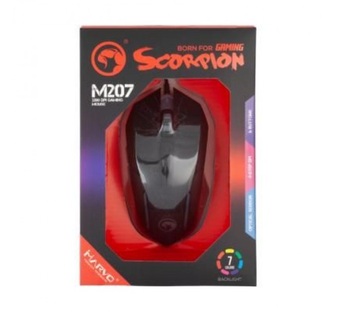 Marvo Мишка Marvo M207 LED USB Black (M207)