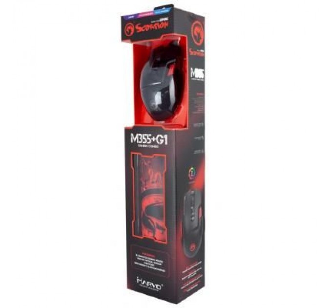 Marvo Мишка Marvo M355+G1 USB Black (M355+G1)