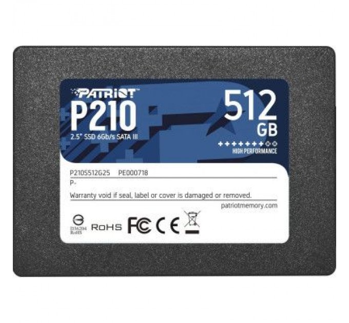 Patriot Накопичувач SSD 2.5" 512GB Patriot (P210S512G25)