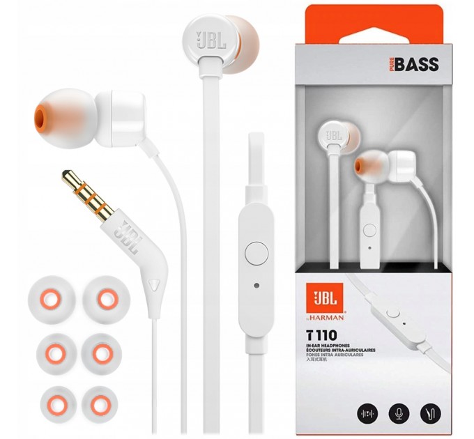 JBL Гарнитура JBL T110 White (JBLT110WHT)