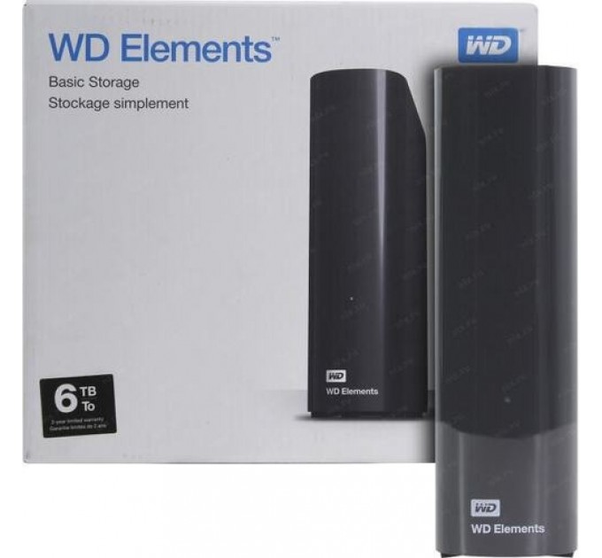 WD Внешний жесткий диск 3.5" USB 6.0TB WD Elements Desktop (WDBWLG0060HBK-EESN)