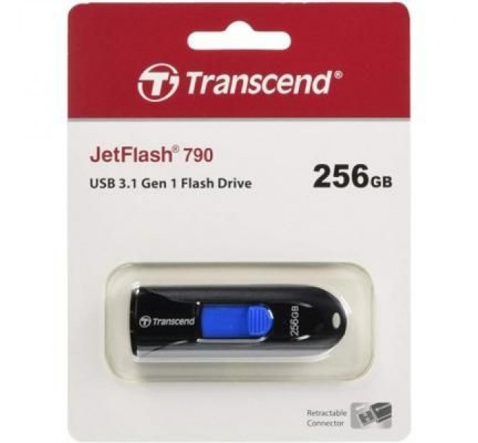 Transcend USB флеш накопичувач Transcend 256GB JetFlash 790 Black USB 3.0 (TS256GJF790K)