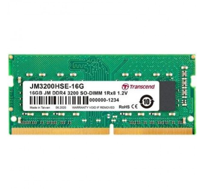 Transcend Модуль пам'яті для ноутбука SoDIMM DDR4 16GB 3200 MHz Transcend (JM3200HSE-16G)