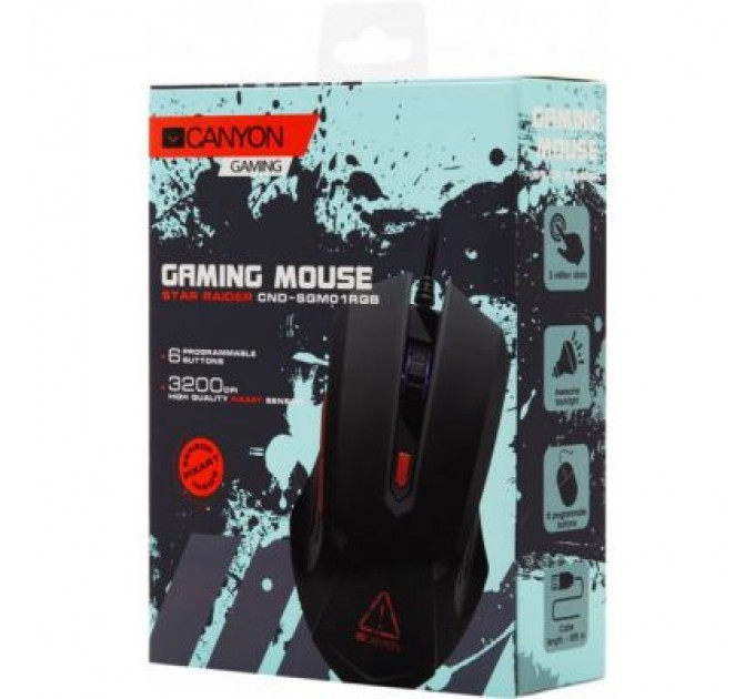 Canyon Мишка Canyon Star Raider USB Black (CND-SGM01RGB)