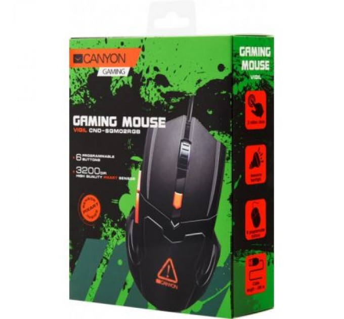Canyon Мишка Canyon Vigil USB Black (CND-SGM02RGB)