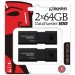 Kingston USB флеш накопичувач Kingston 2x64GB DataTraveler 100 G3 USB 3.0 (DT100G3/64GB-2P)