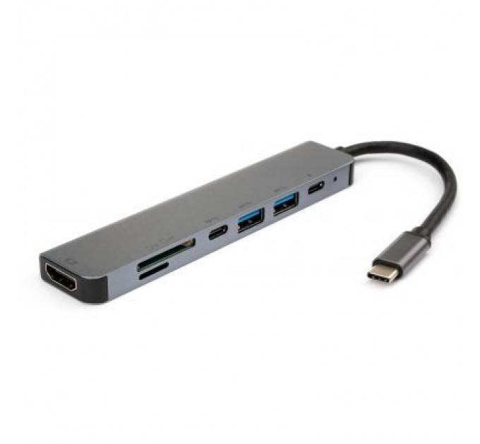 Vinga Концентратор Vinga Type-C to 4K HDMI+2*USB3.0+SD+TF+PD+USB-C 3.1 Gen1 aluminium (VCPHTC7AL)