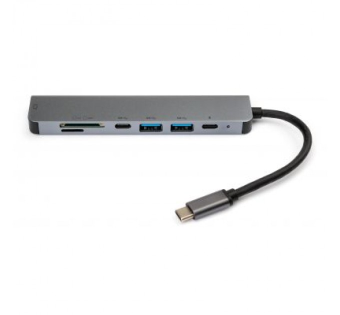 Vinga Концентратор Vinga Type-C to 4K HDMI+2*USB3.0+SD+TF+PD+USB-C 3.1 Gen1 aluminium (VCPHTC7AL)