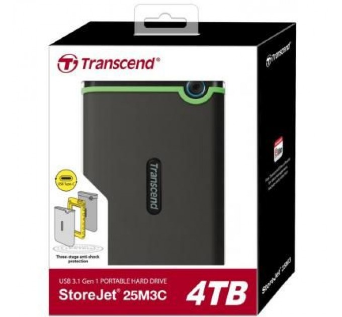 Transcend Зовнішній жорсткий диск 2.5" 4TB Transcend (TS4TSJ25M3C)