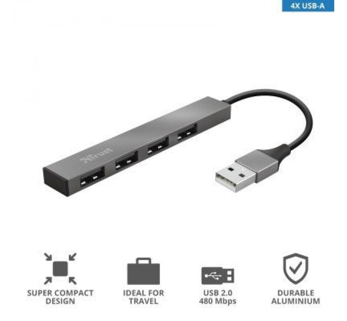 Trust Концентратор Trust Halyx Aluminium 4-Port Mini USB Hub (23786_TRUST)