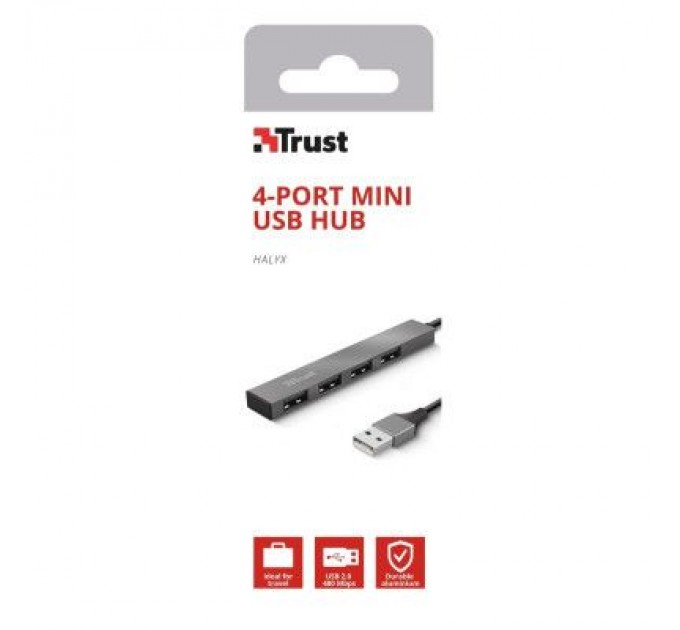 Trust Концентратор Trust Halyx Aluminium 4-Port Mini USB Hub (23786_TRUST)