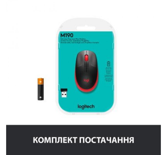 Logitech Мишка Logitech M190 Red (910-005908)