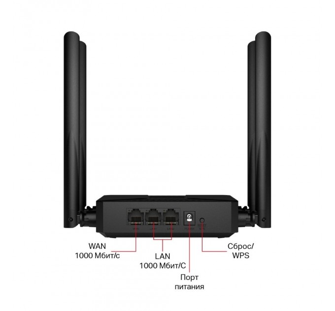 Mercusys Беспроводной маршрутизатор Mercusys MR62X (AX1500 Wi-Fi 6 (802.11ax), 1хGE WAN, 2хGE LAN, MU-MIMO, 4 антенны)