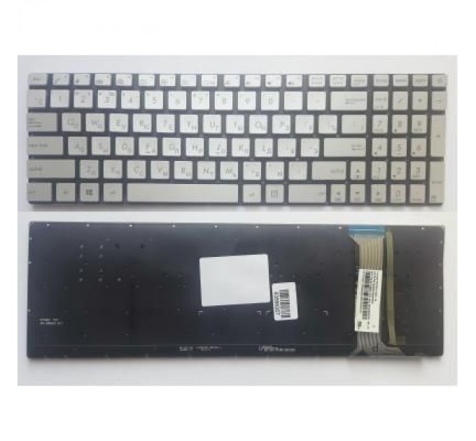 ASUS Клавіатура ноутбука ASUS N551/N552/N751/R555/G551/GL551/G552V/GL752VW серебр/подсв (A46141)