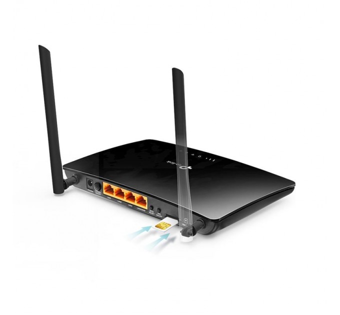 TP-Link Беспроводной маршрутизатор TP-Link Archer MR400 (AC1200, 1xFE WAN, 3xFE LAN, 1xSimCardSlot, 2 антенны LTE)